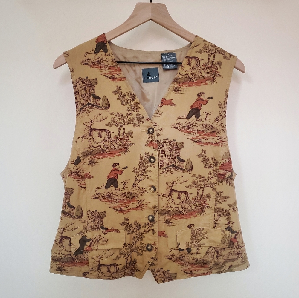 Vintage Hunting Print Vest [LizWear]